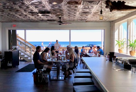 First floor beach bar at the new Parrot at Nantasket Beach. photo for Boston Globe by Joan Wilder