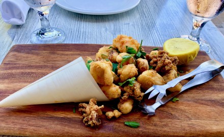 Il Massimo's frito misto, a piping hot plate of fried shrimp, scallops, calamari, octopus, and smelts. Photo by Joan Wilder for the Boston Globe.